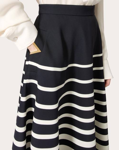 Red Valentino GONNA MIDI IN CREPE COUTURE VALENTINO ROOMVIEW Nuovo