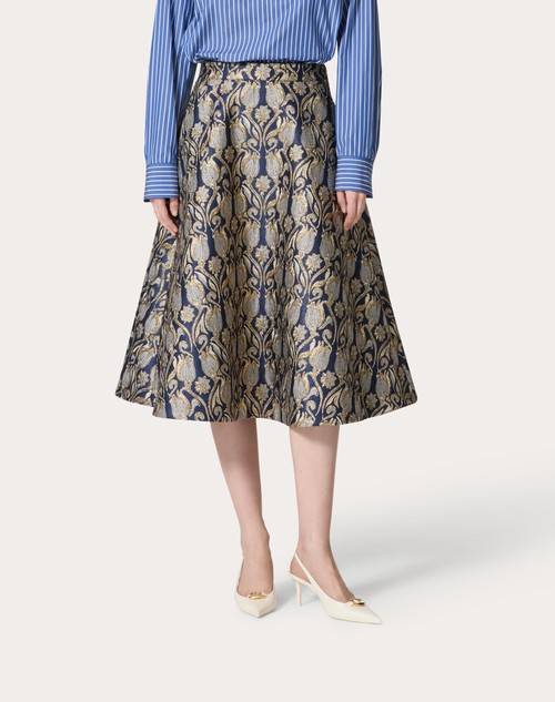 Red Valentino GONNA MIDI IN BROCCATO METAMORPHOS TULIPS Qualità