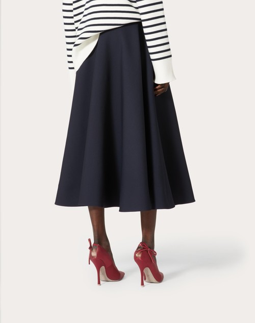 Red Valentino GONNA MIDI IN CREPE COUTURE Spedizione Gratuita