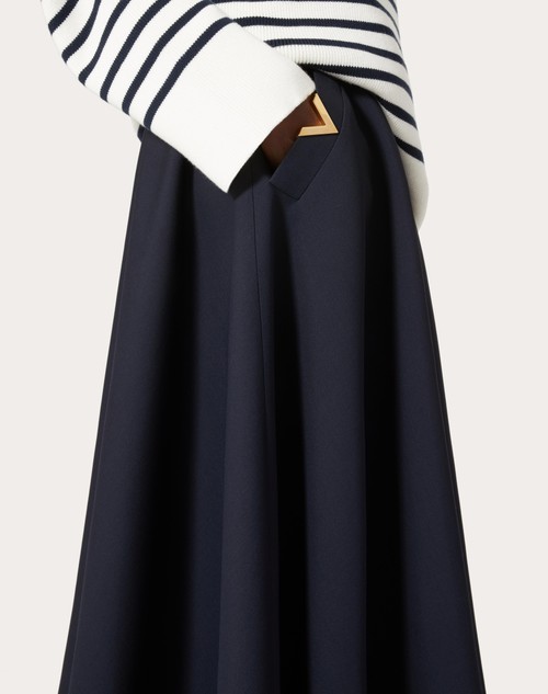 Red Valentino GONNA MIDI IN CREPE COUTURE Spedizione Gratuita