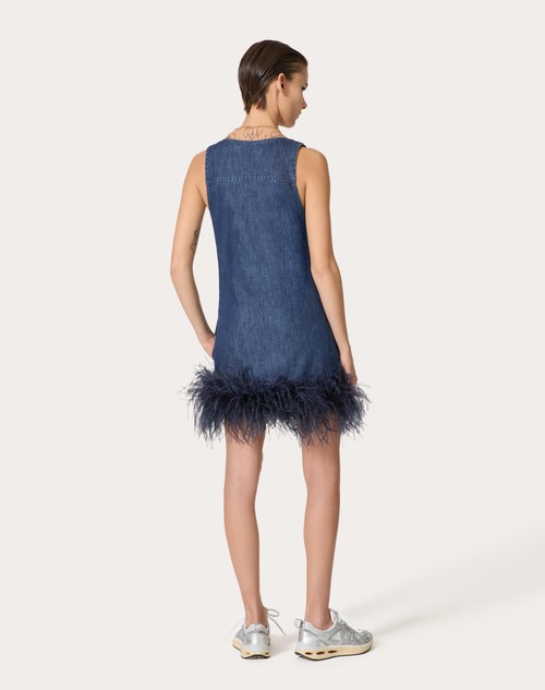 Red Valentino ABITO CORTO IN CHAMBRAY DENIM Prezzo Ridotto