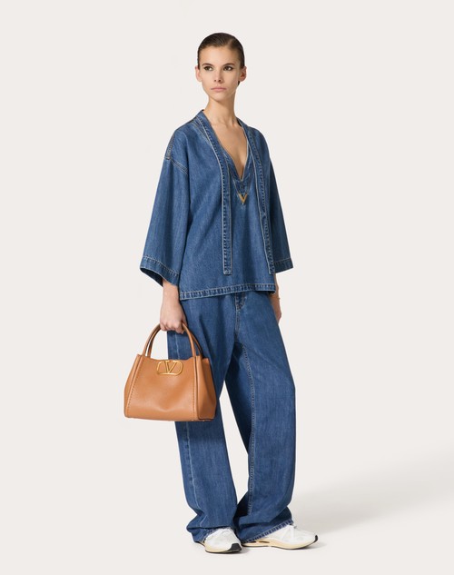 Red Valentino KAFTANO IN DENIM BLU MEDIO Convenienza