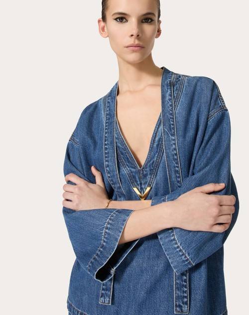 Red Valentino KAFTANO IN DENIM BLU MEDIO Convenienza