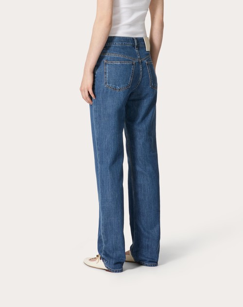 Red Valentino PANTALONI IN DENIM BLU MEDIO Presa