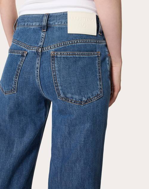 Red Valentino PANTALONI IN DENIM BLU MEDIO Presa