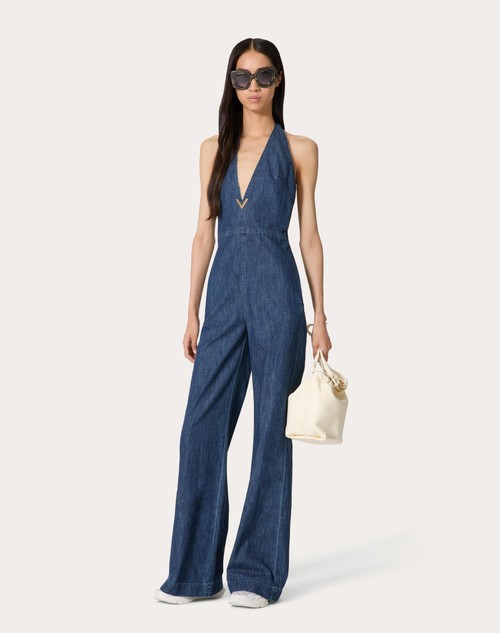 Red Valentino TUTA IN CHAMBRAY DENIM Sconto
