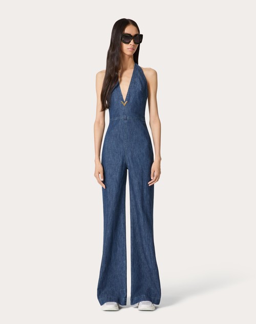 Red Valentino TUTA IN CHAMBRAY DENIM Sconto