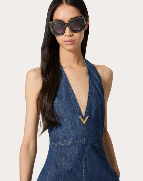 Red Valentino TUTA IN CHAMBRAY DENIM Sconto