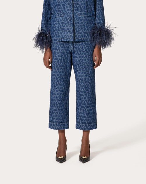 Red Valentino PANTALONI IN DENIM TOILE ICONOGRAPHE MEDIUM BLUE Economico