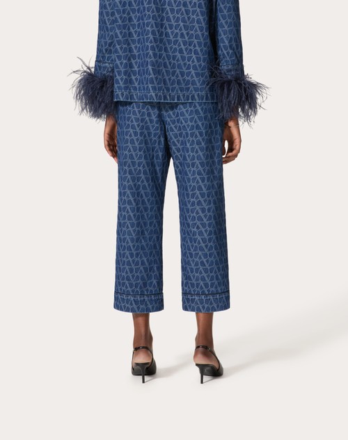 Red Valentino PANTALONI IN DENIM TOILE ICONOGRAPHE MEDIUM BLUE Economico