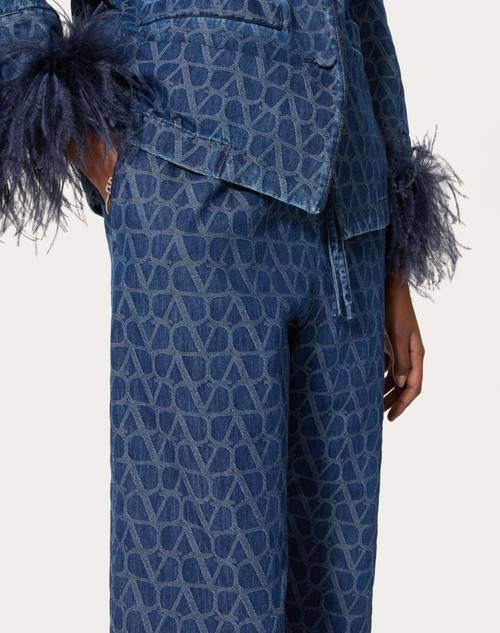 Red Valentino PANTALONI IN DENIM TOILE ICONOGRAPHE MEDIUM BLUE Economico