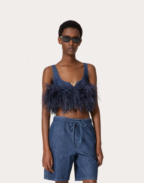 Red Valentino TOP IN CHAMBRAY DENIM Online