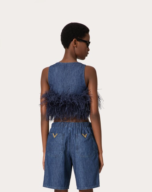 Red Valentino TOP IN CHAMBRAY DENIM Online
