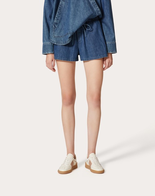 Red Valentino SHORTS IN CHAMBRAY DENIM Outlet