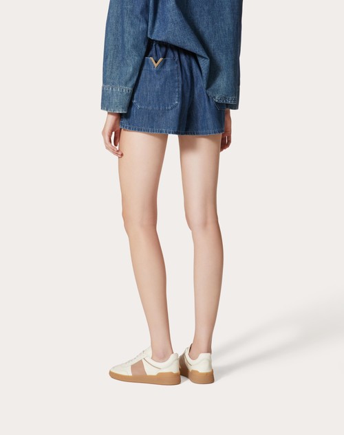 Red Valentino SHORTS IN CHAMBRAY DENIM Outlet