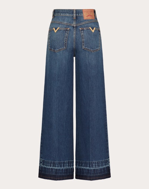Red Valentino JEANS IN BLUE WASHED DENIM Saldi