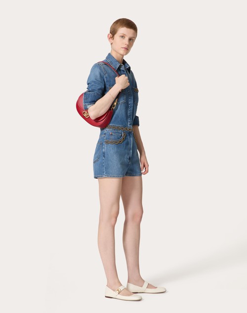 Red Valentino TUTA IN DENIM BLU MEDIO RICAMATA Offerte