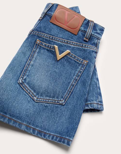 Red Valentino SHORTS IN DENIM Vendita Calda
