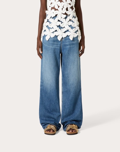 Red Valentino PANTALONI IN MEDIUM BLUE DENIM Vendita Economica