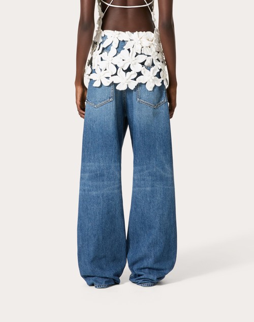 Red Valentino PANTALONI IN MEDIUM BLUE DENIM Vendita Economica