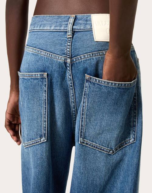 Red Valentino PANTALONI IN MEDIUM BLUE DENIM Vendita Economica