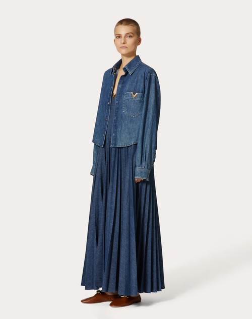Red Valentino CAMICIA IN CHAMBRAY DENIM Saldi Di Fabbrica