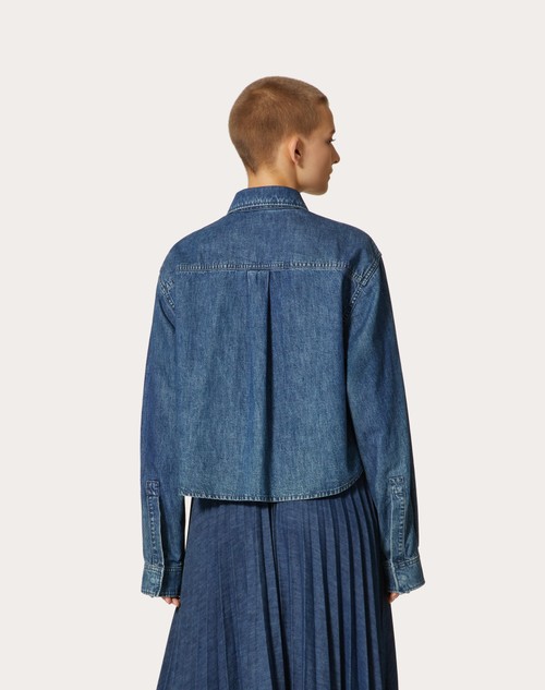 Red Valentino CAMICIA IN CHAMBRAY DENIM Saldi Di Fabbrica