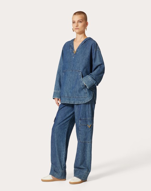 Red Valentino KAFTANO IN CHAMBRAY DENIM Vendite Flash