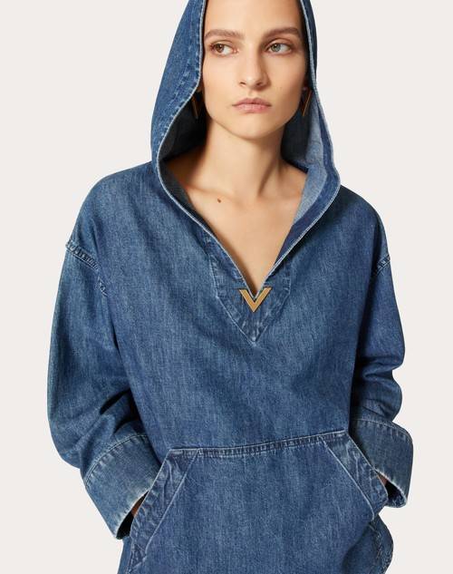 Red Valentino KAFTANO IN CHAMBRAY DENIM Vendite Flash