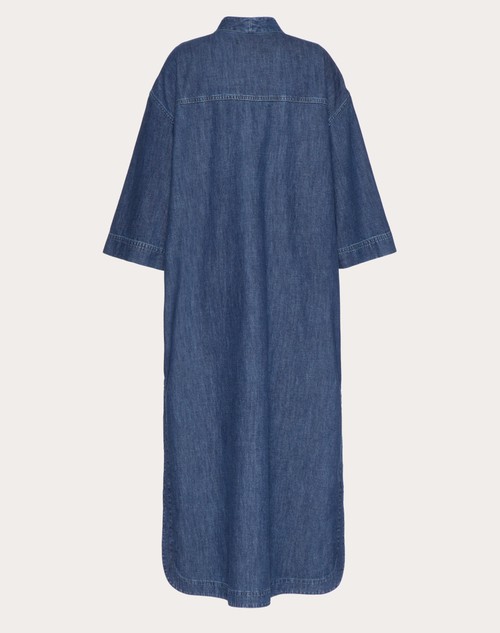 Red Valentino KAFTANO IN CHAMBRAY DENIM Nuova