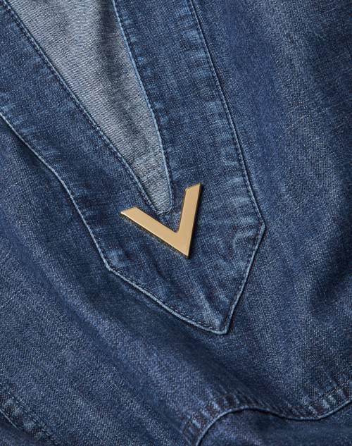 Red Valentino KAFTANO IN CHAMBRAY DENIM Nuova