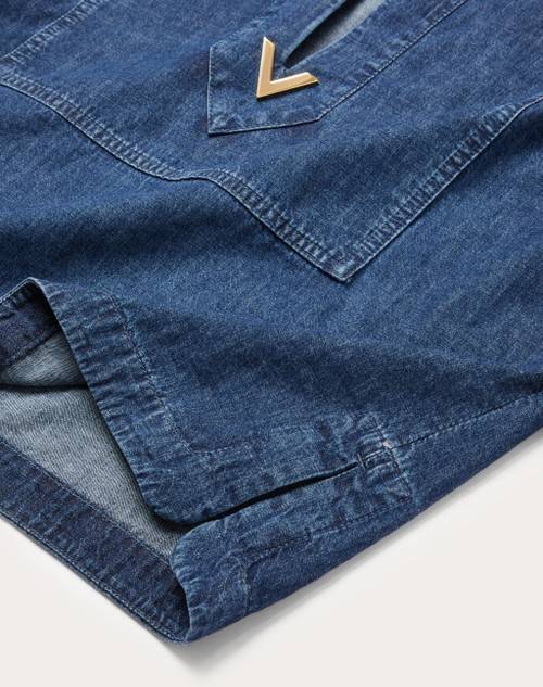 Red Valentino TOP KAFTANO IN CHAMBRAY DENIM Moda