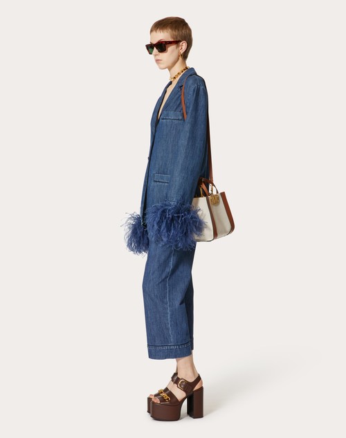 Red Valentino PANTALONE IN CHAMBRAY DENIM Spedizione gratuita