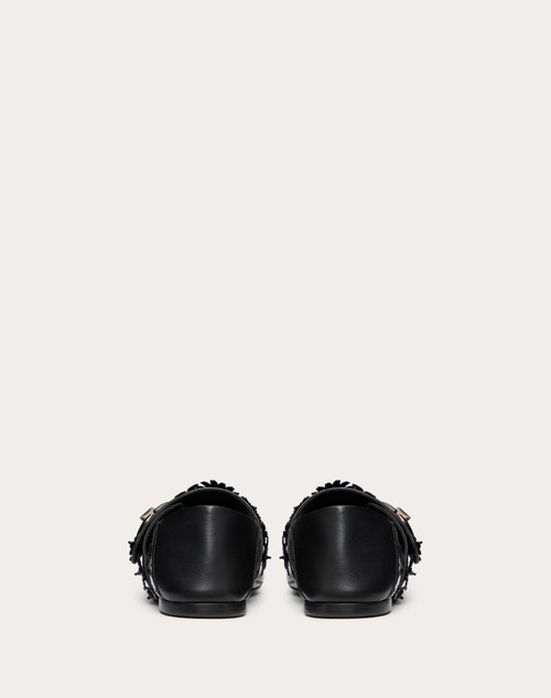 Red Valentino BALLERINA MARY-JANE VLOGO LOCKER IN ANGUILLA CON APPLICAZIONE DI FIORI Offerta esclusiva