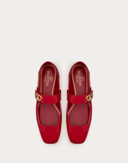 Red Valentino BALLERINA MARY-JANE VLOGO LOCKER IN NAPLACK Cyber Monday