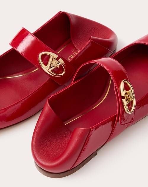 Red Valentino BALLERINA MARY-JANE VLOGO LOCKER IN NAPLACK Cyber Monday