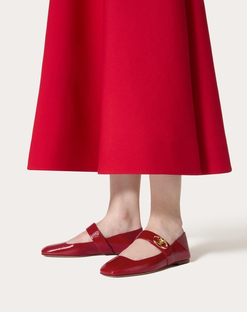 Red Valentino BALLERINA MARY-JANE VLOGO LOCKER IN NAPLACK Cyber Monday