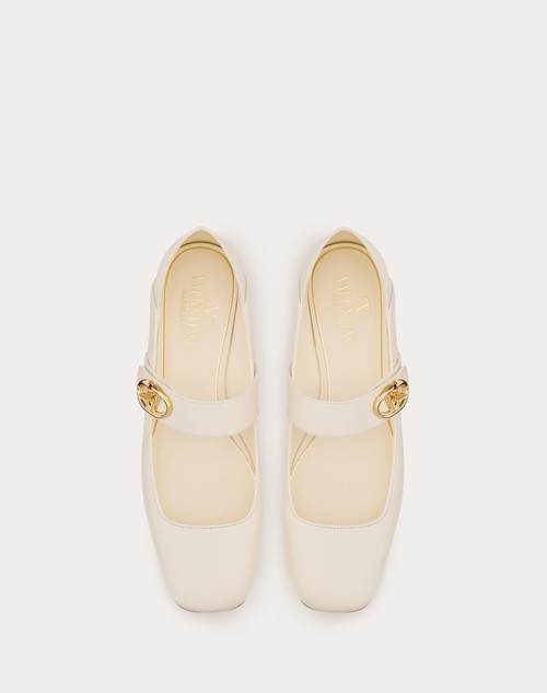 Red Valentino BALLERINA MARY-JANE VLOGO LOCKER IN VITELLO Offerta natalizia
