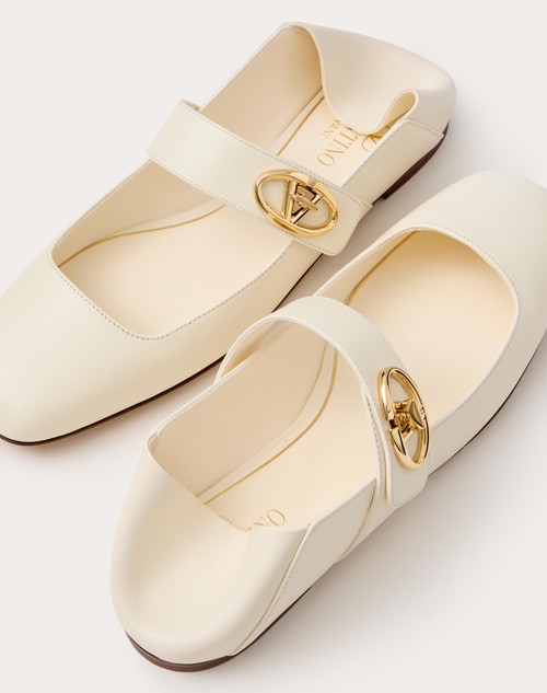 Red Valentino BALLERINA MARY-JANE VLOGO LOCKER IN VITELLO Offerta natalizia