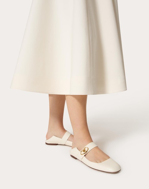 Red Valentino BALLERINA MARY-JANE VLOGO LOCKER IN VITELLO Offerta natalizia
