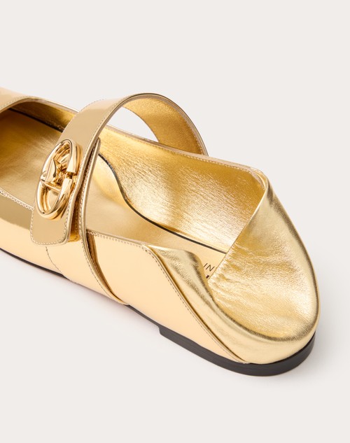 Red Valentino BALLERINA MARY-JANE VLOGO LOCKER IN VITELLO SPECCHIO Offerta Giorno del Papà