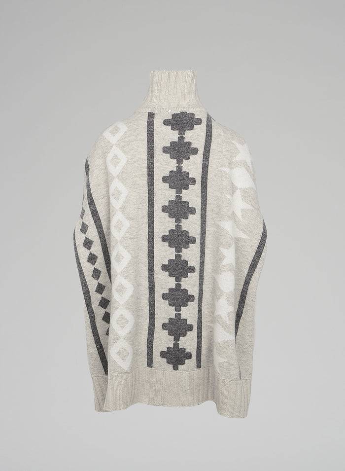 Lorena Antoniazzi PONCHO JACQUARD IN LANA E ALPACA Spedizione gratuita