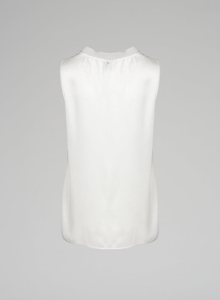 Lorena Antoniazzi TOP IN TWILL DI SETA Qualità