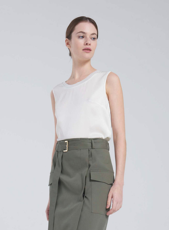 Lorena Antoniazzi TOP IN TWILL DI SETA Qualità