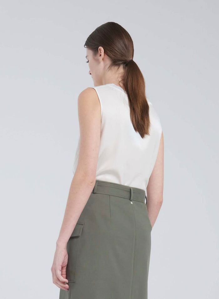 Lorena Antoniazzi TOP IN TWILL DI SETA Qualità
