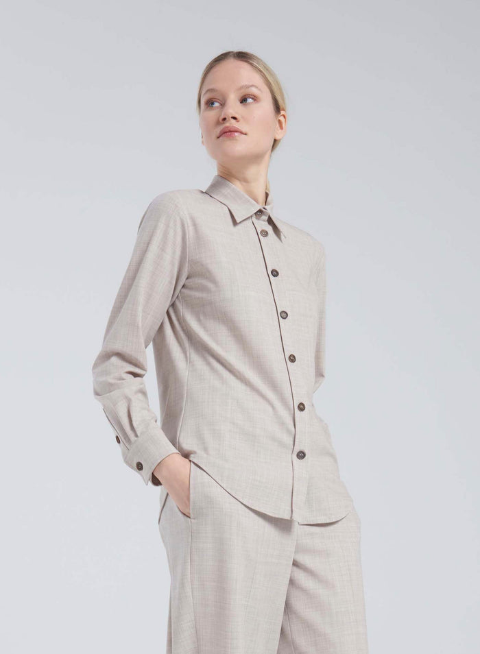 Lorena Antoniazzi CAMICIA IN LANA STRETCH Negozi Online