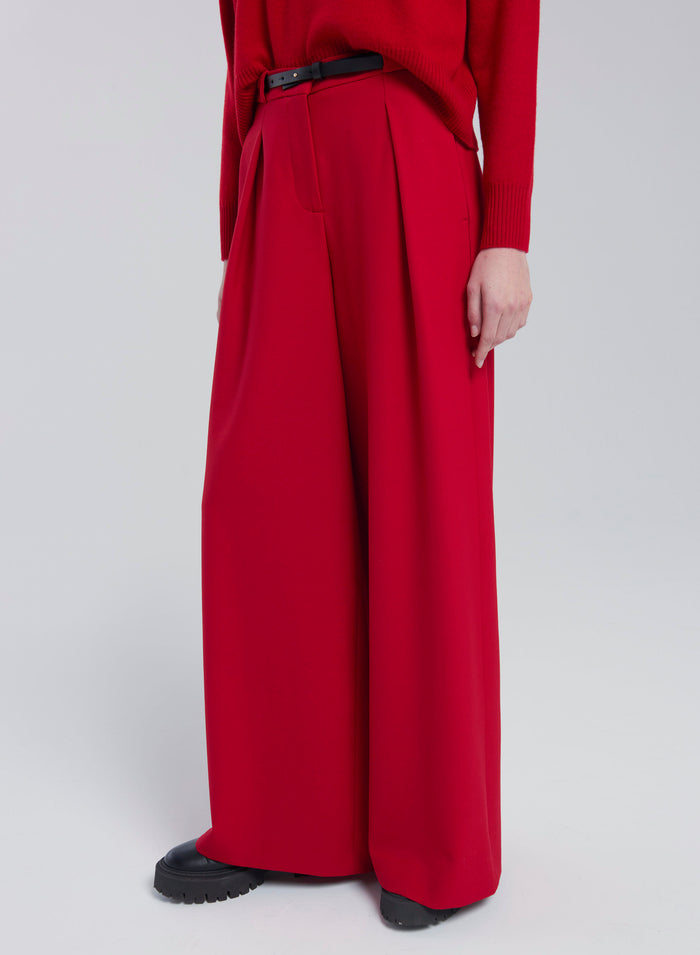 Lorena Antoniazzi PANTALONI PALAZZO IN LANA STRETCH Prezzo di fabbrica