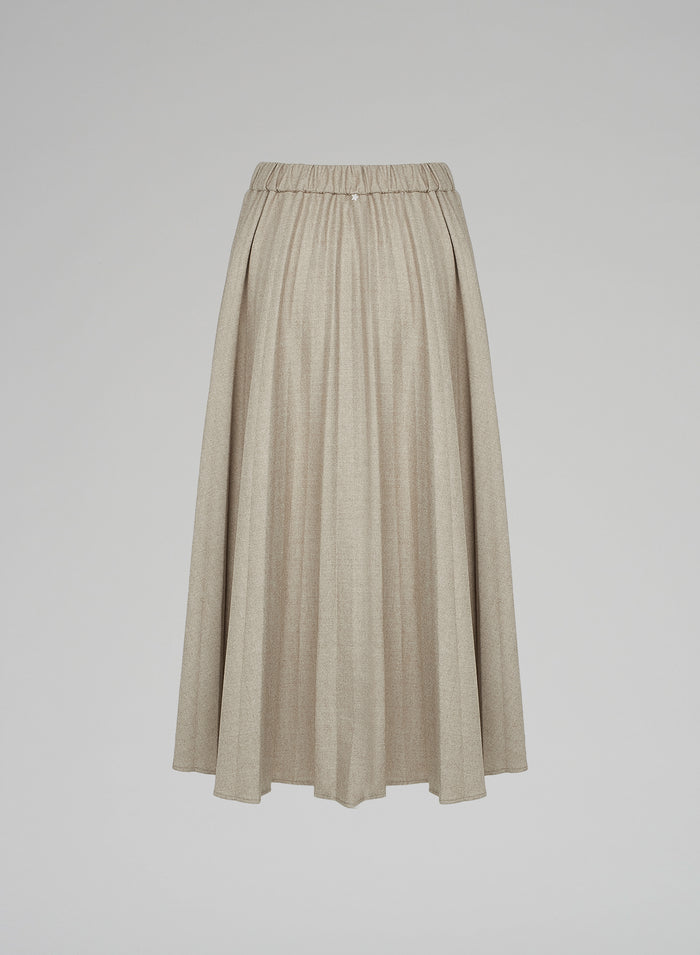 Lorena Antoniazzi GONNA MIDI IN FLANELLA PLISSÉ Offerta San Valentino