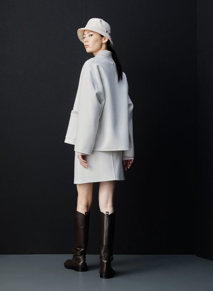 Lorena Antoniazzi MINI GONNA IN LANA E ANGORA Vendita calda