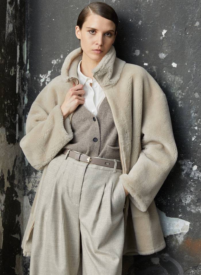 Lorena Antoniazzi CAPPOTTO IN MONTONE Vendita Calda